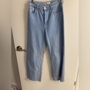 Zara light blue straight leg jeans